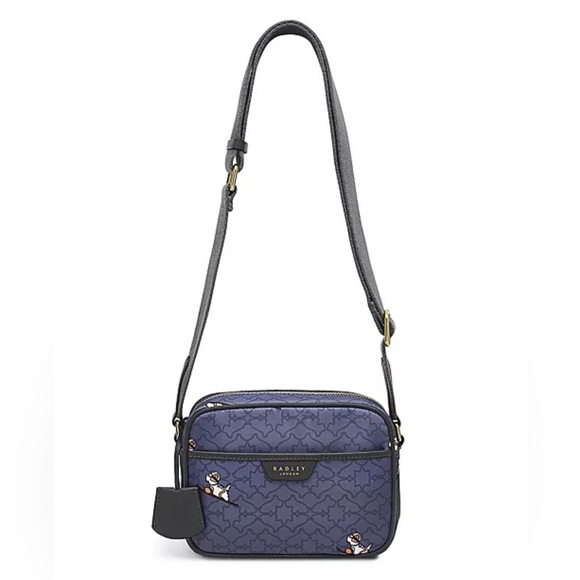 Radley London Blue Nylon Heirloom Ski Dog Crossbody - Picture 1 of 16